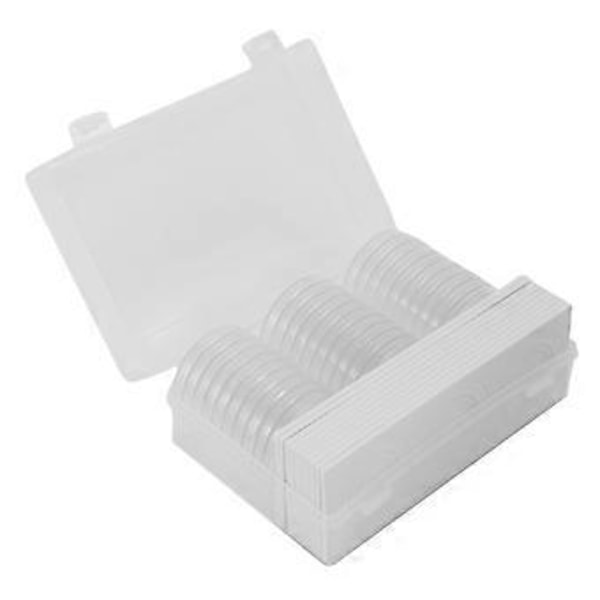 46 mm Møntkapsler Holder og Beskyttende Pakning Møntholder Etui Æske til Møntsamling Forsyninger (8 Størrelser, 30 Styk)