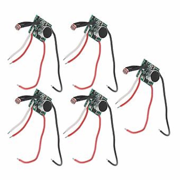 5 stk. Lydkontroll Brytermodul Solcellelys Sensor Modul Kretskort DC 3V‑30V