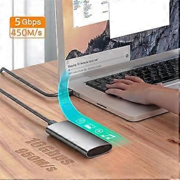 M.6 NVMe SSD-kapsling 10 Gbps HDD-box NVMe/NGFF Hårddiskkapsling M/B/(B+M) Nyckel för 2230/2242/2260/2280 SSD