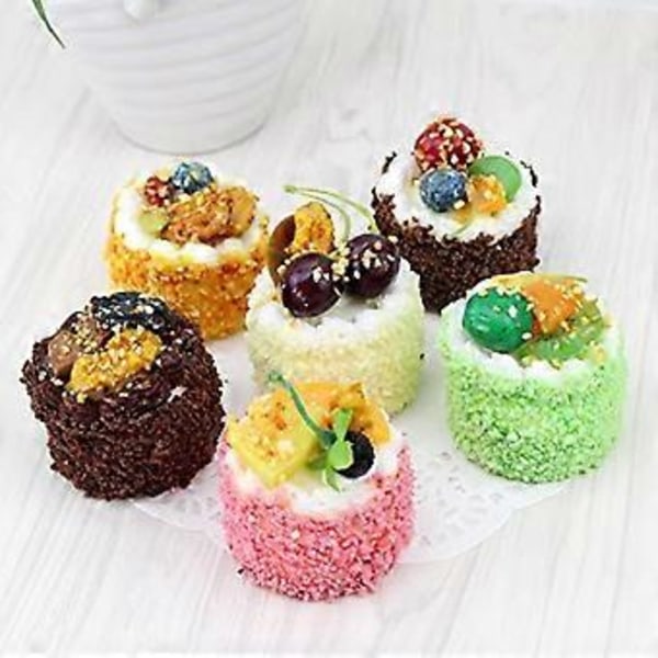 6 st Konstgjorda Simuleringskakor, Realistiska Muffin Bröd Dessert Modell Falsk Display Kaka Fotografi Rekvisita Heminredning