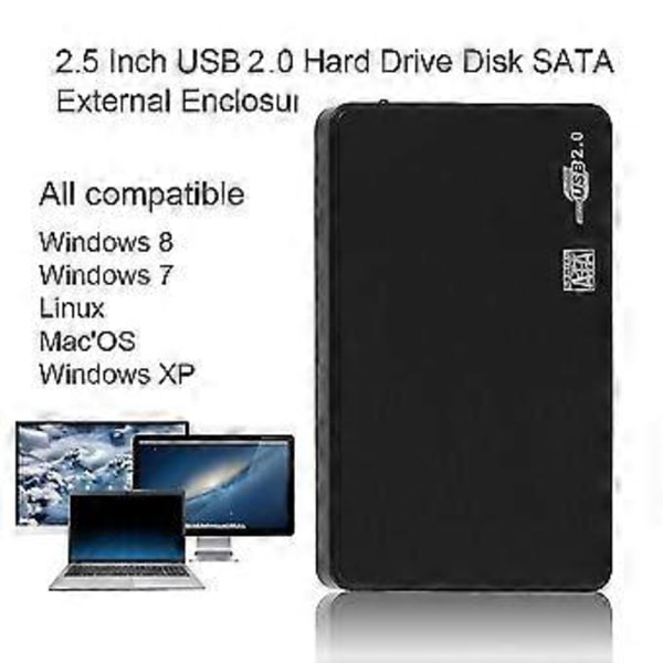 2.5 Tommer USB HDD Kabinet SATA Til USB 2.0 Harddisk SATA Ekstern Kabinet HDD Harddisk Boks Wi