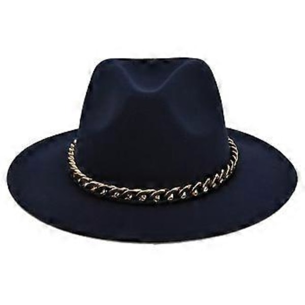 Eurooppalainen ja amerikkalainen villainen brittiläinen retro jazz-hattu, joka sopii kaikkeen, retro iso lierihattu, iso kultaketju, musta silinterihattu