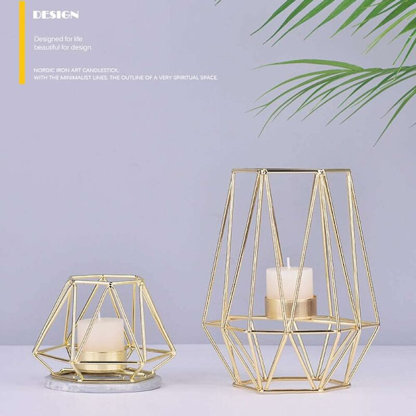 Metall Tealight Holder, Geometrisk, Metalltråd, Jern, Tealight Lykt, Bryllup, Ferie, Arrangementer, Festdekorasjoner, Metall, Lav Form （Liten R