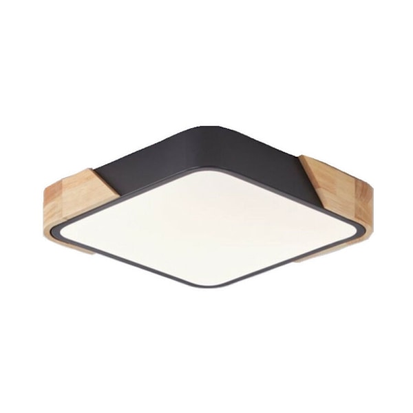 LED-taklampa 24W, 3000K/4000k/6000k 1600LM, Modern inomhus LED-taklampor i trä 30×30cm för vardagsrum kök matsal korridor hem