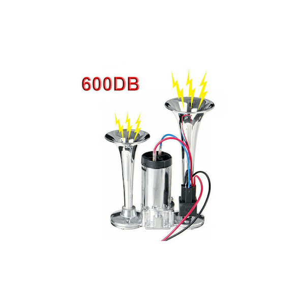 600DB 12V Dual Trumpets Electric Solenoid Valve Super Loud Electric Car Air Horn Speaker for Vehicle Car SUV Truck Lorry RV Boat