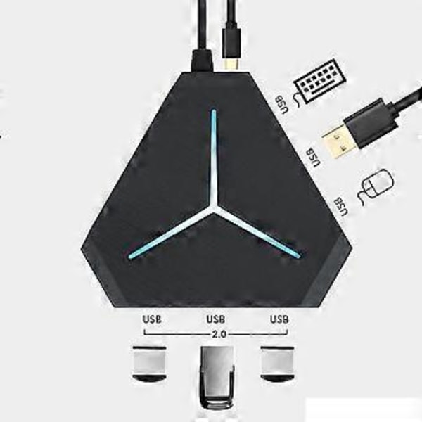 Usb Hub Splitter Abs Förlängningshubb Interface För Laptop Dator, svart