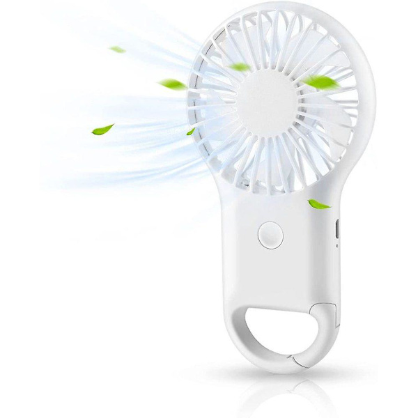 Mini USB -tuuletin, minikäsipuhallin, jossa 800 mAh akku ja LED, pieni kannettava käsipuhallin USB -tuuletin valkoinen