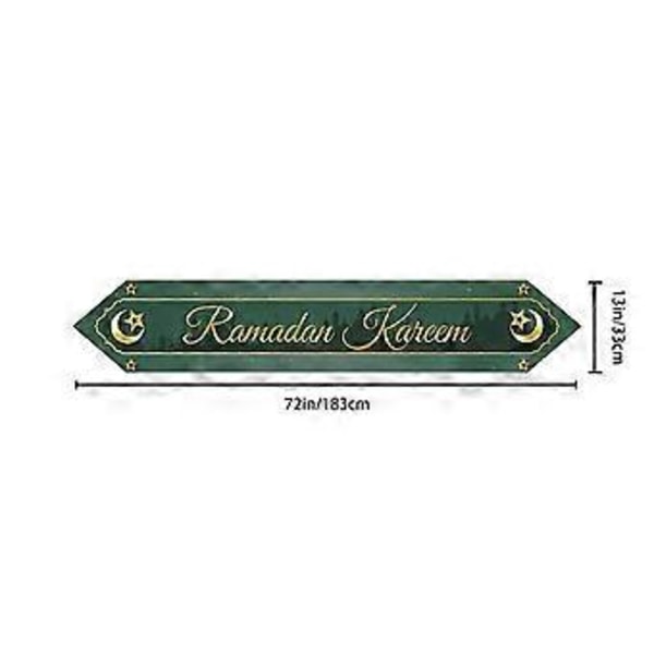 Ramadan Mån Dekoration Bordsflagga, Svart Gyllene Lyktfestival Familjemiddag Alien Bordsflagga, Linne A
