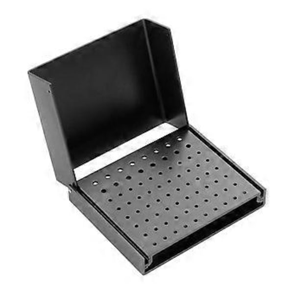 76 Håls Borrhållare Box Organizer Aluminiumlegering Steriliseringsfodral Autoklav Box Svart