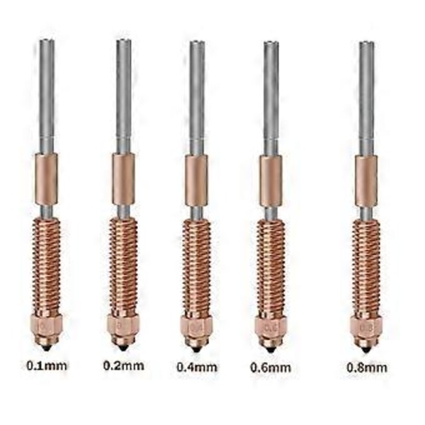 För K1C/K1 Max/ V3 Munstycke Högt Flöde Bimetall Koppar Titan Munstycken Snabbytbytesmunstycke 0.4mm