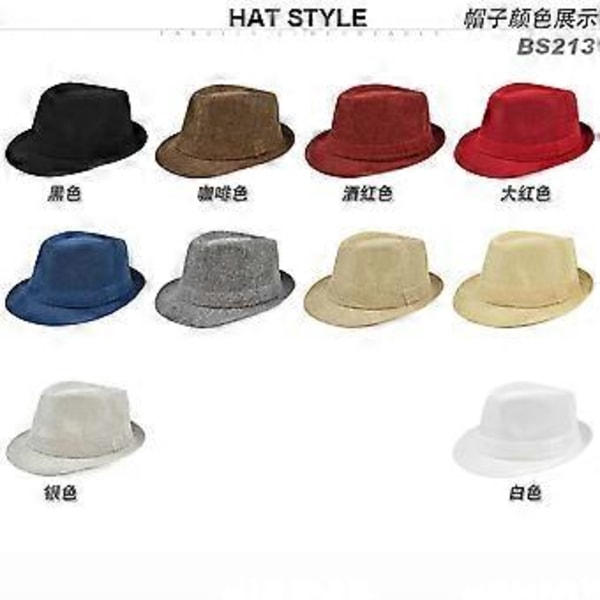 Hög hatt enfärgad jazzhatt herr brittisk hatt dam all-match avslappnad solskydd fyra säsonger cowboyhatt gentleman hatt