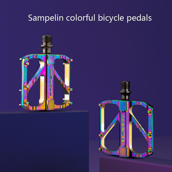 1 par ultralette, skridsikre flade pedaler i aluminiumlegering med 3 forseglede lejer til MTB-cykel