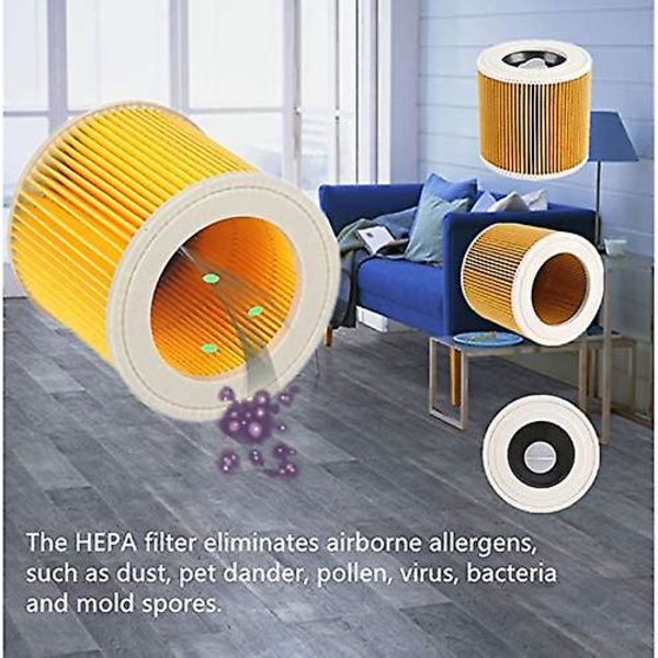 Vaskbare filtre til Karcher Wd2 Wd3 Wd3.200 Wd3300 støvsuger, Karcher filter A-serie våd og tørre filtre 2 par