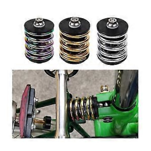 Bakre för hopfällbar cykel fjädringstillbehör Titanium Axis rostfritt stål fjäder guld