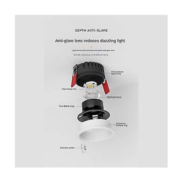 Anti- Led Indukt Smal Indbygget Ultratynd 9w Led Downlight Til Spisestue Soveværelse