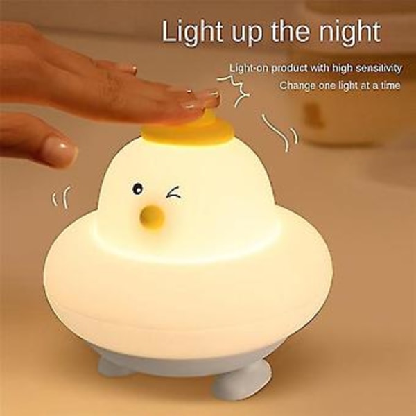 USB Genopladelig Natlampe Silikone Natlamper Blå