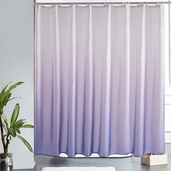 Bruseforhæng Vandtæt Polyester Tekstil Badeforhæng 180x200cm Mugbestandig Gradient Lilla