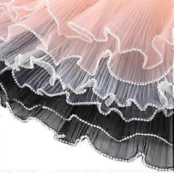 12,3 meter blomsterindpakningsnetpapir, buket blomsterindpakningspapir med perlekant, (sort, hvid, pink)