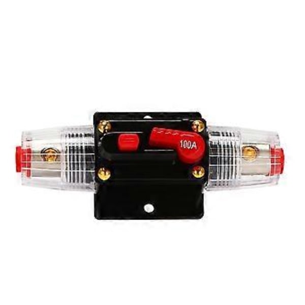 12V-24V Inline Automatisk Strømafbryder 100A Manuel Reset Kontakt Bil Audio Sikring
