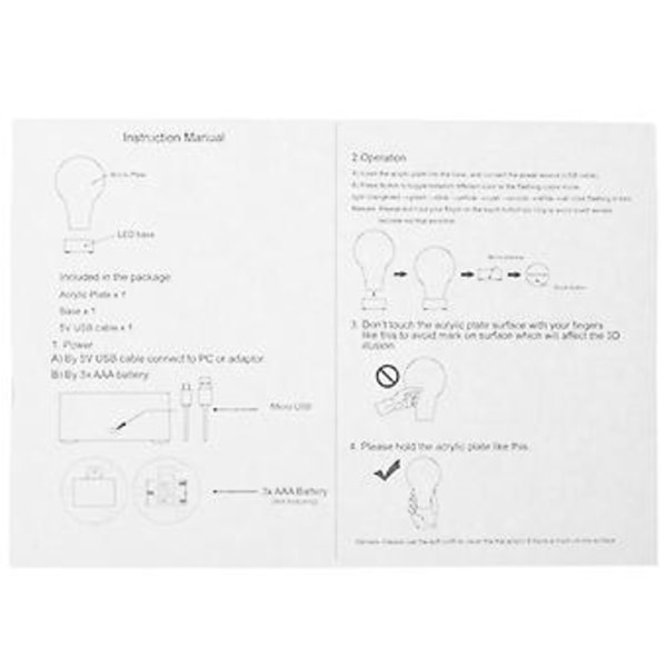 USB Nyhed 7 Farver Jeg Elsker Dig Tegnsprog LED Natlampe 3D Skrivebordslampe