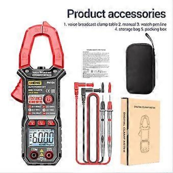 Kapacitans Hz Duty-Cycle Tester 6000 Tæller Stemme Broadcast Digital Clamp Meter