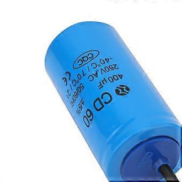 CD60 Startkondensator med ledning 250V AC 400uF 50/60Hz til motorluftkompressor
