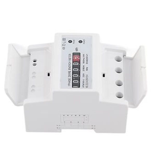220V Digital 1-fas 2-tråds 4P DIN-skena Elmätare Elektronisk KWh-mätare (20(80)A)