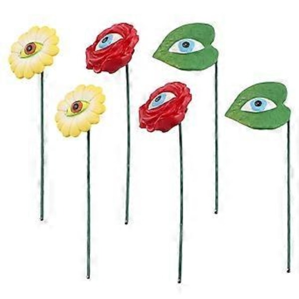 6 st Resin Växtögon Pinnar Nyhet Ros Solros Gröna Blad Växt Trädgårdspinnar Roliga Blommiga Växtplock Ornament
