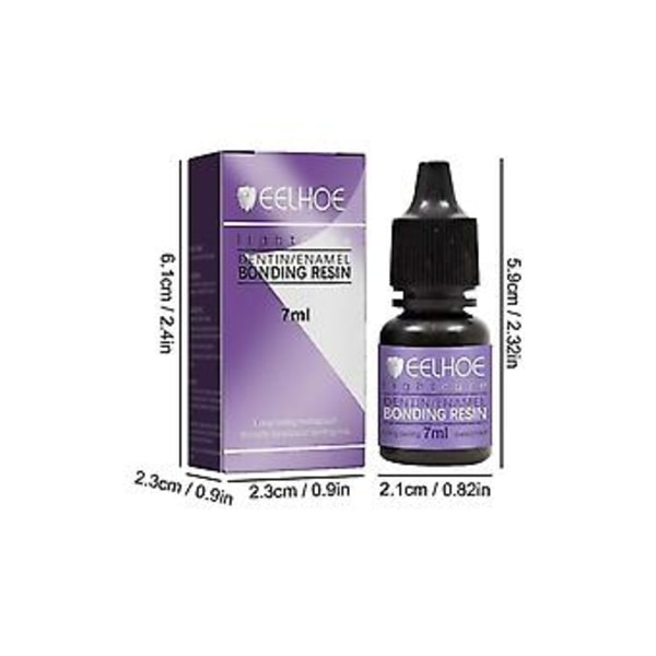 Hampaiden koristelusetti - Hampaiden koristeliima - Kiinteytyvä hammasvesipora UV-valokovetus - Muodikas hymy 7 ml pullo