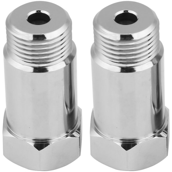 2 st M18 x 1,5 45 mm Check Engine Light Eliminator Adapter O2 Syresensor Spacer Extender Silver