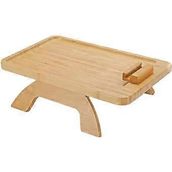 Soffa Clip-on Sidobord för Breda Soffarmar, Vikbar Soffbricka med 360 Roterande Telefonhållare för Mat/Dryck