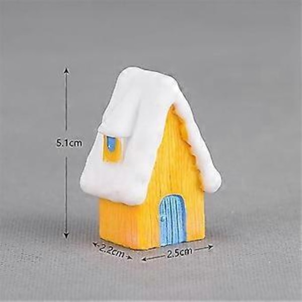 Juleminiatyrfigurer, Mini Jule Snøhus Dekor Ornamenter, Jule Dukkehus Eventyrhage Dekor