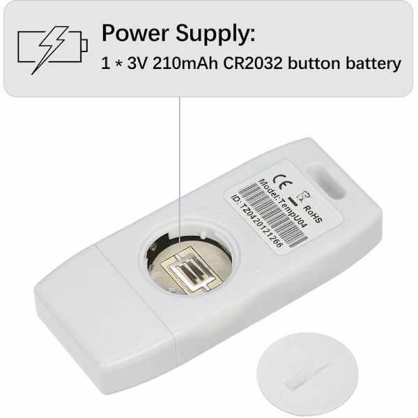 Termometer Datalogger - Multi-Use USB Temperaturlogger - 32.000 Registreringskapacitet - Grøn