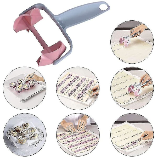Blonderulle Hjul Rulle Kageform DIY Bageværktøj Kage Cutter Skiver Biscuit Cookies Cutter Dej Rulning