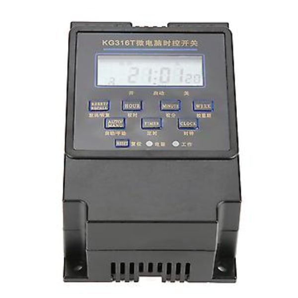 KG316T-B Mikrodatamaskin Timer Bryter Digital LCD Programmerbar Tidsstyringsbryter (24VDC)