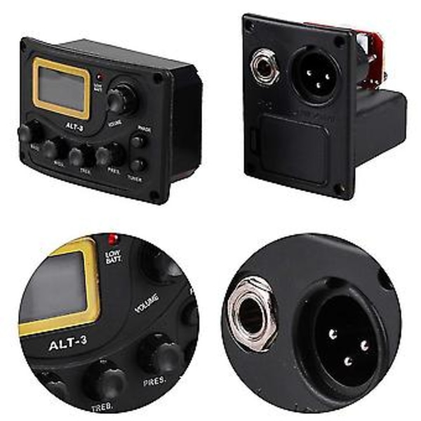 Akustisk Gitar Pickup Tuner 5-bånds Eq Equalizer Akustisk Gitar Preamp Piezo Pre-amp Forsteker Sys