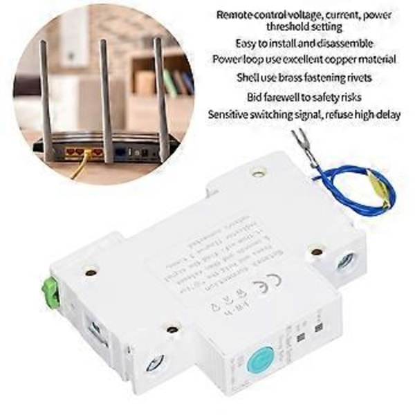 Wifi Smart Strömbrytare Energimätare DIN-skena för Ewelink APP Trådlös Kontroll AC230V 1P 63A