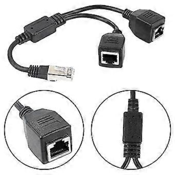 Rj45 1 uros - 2 naaras Ethernet-jakokaapeli, yhteensopiva Super Cat5, Cat6, Cat7 Lan Ethernetin kanssa