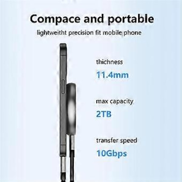 M.2 Magnetiskt Hårddiskkabinett NVME Solid State 2230/2242 Mobiltelefon Extern Typ-C Mobilt Hårddiskkabinett