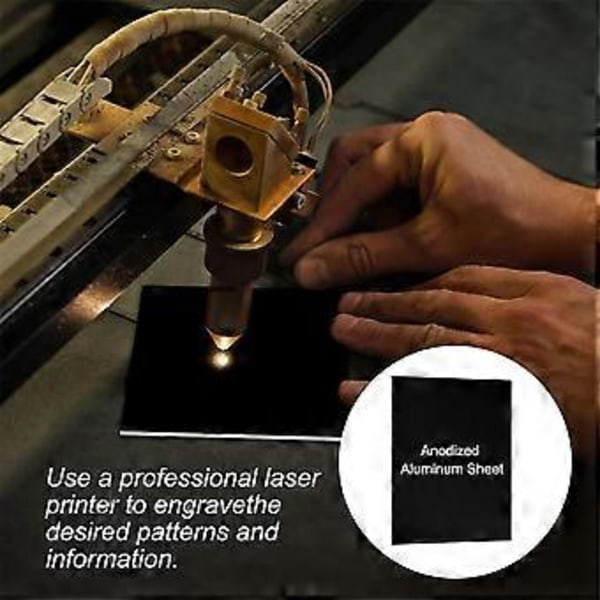 3.3x2.1x1/32 tommer Anodisert Aluminiumplate, 10 stk Metall Rektangel Aluminium Plate 0.8mm Tykk Graveringsblanketter for Laser B