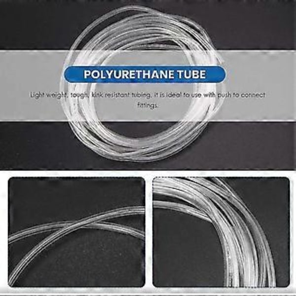 Transparent 4 meter 13.1ft 4mm X 2.5mm Pneumatisk Polyurethan Slange Rør