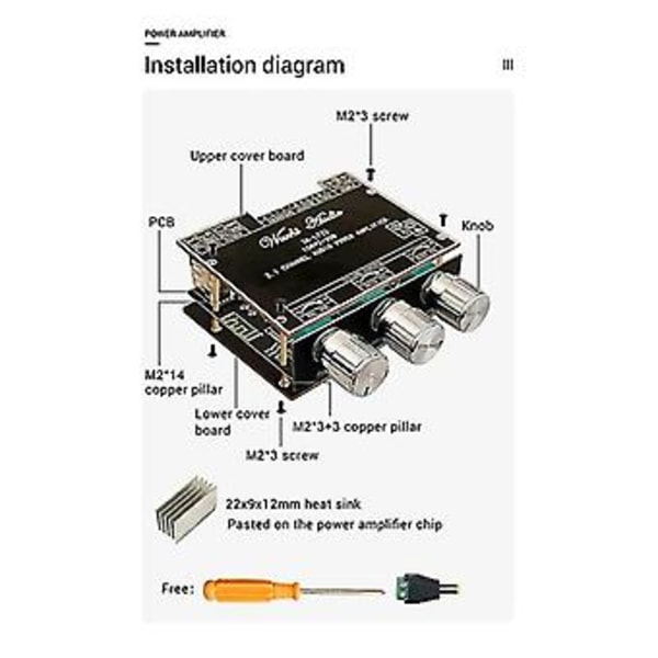 -lt22 2.1 Chl Tand 5.1 Aux Digital Förstärkar Kort 2x15w+30w Ser O Förstärkarmodul