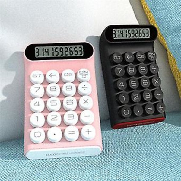 Retro Kalkylator Mekanisk Portabel Dator 10 Siffror LCD Display Mode