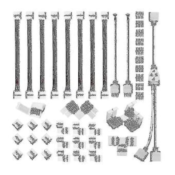 5-pinners kontaktsett, for 12 mm RGBW-tilkobling, inkluderer T-formet 5-pinners LED RGBW-kontakt