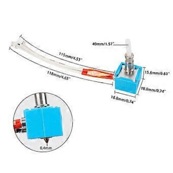 3D Printer Dele Hotend 0.4mm Dyse Print til Hoved Varmerør Varmelegeme Blok Kit Til Anycubic 3D Printer Dele