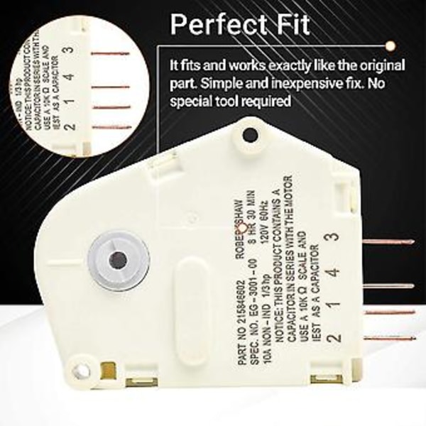 215846602 Avfrostningstimer för Kylskåp, Ersättningsdel, Exakt Passform För & Kylskåp