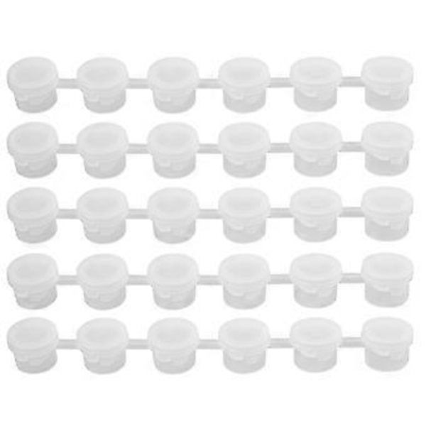50 Remsor Tomma Färgstrips Färgkoppar Burk Klar Förvaring Färgbehållare Mini Målar Kopp Burk 3Ml/ 0.1 Oz