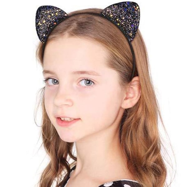 Tyttöjen ja lasten kissankorvien päänauhat - moniväriset hiustarvikkeet päivittäiseen käyttöön ja juhlaan 12 kpl