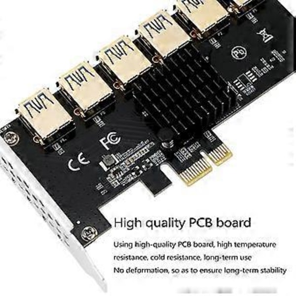 PCI-E X1 1 - 6 USB 3.0 -laajennuskortti X4 X8 X16 -näytönohjainnousuputkelle