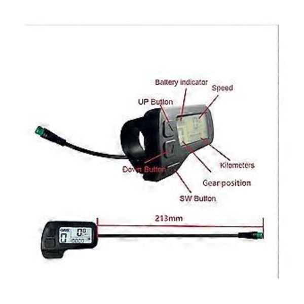 Elektrisk Cykel Display Kt-lcd11 5pin Display Med S M Kontakt Drivmotor Konvertering Ebike Tillbehör